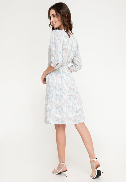 Krizia Button Down Tiered Printed Dress