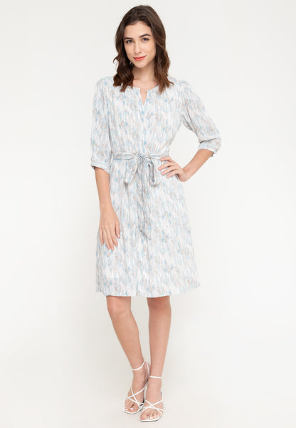 Krizia Button Down Tiered Printed Dress