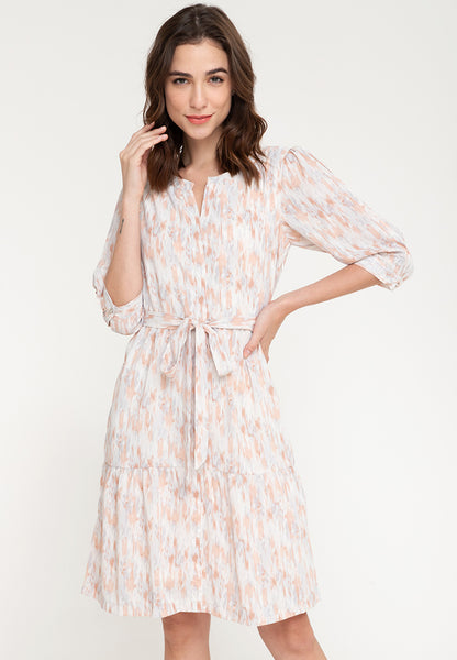 Krizia Button Down Tiered Printed Dress