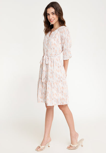 Krizia Button Down Tiered Printed Dress