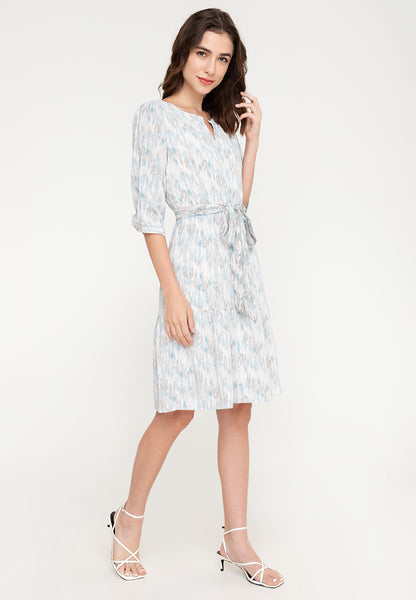 Krizia Button Down Tiered Printed Dress