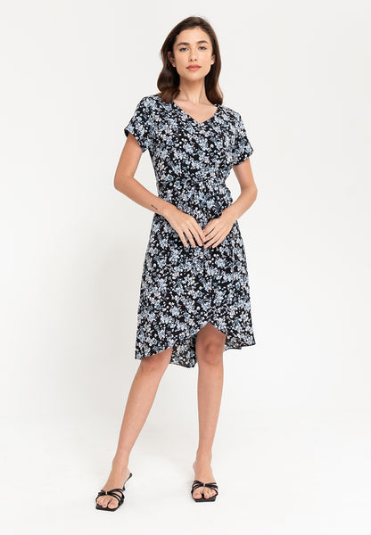 Krizia High Low Overlap Printed Dress