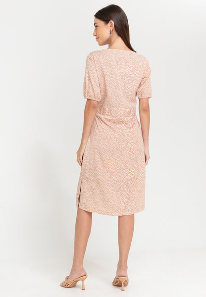 Krizia Printed Tie Waist Button Down Midi Dress