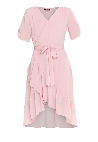 Krizia Wrap Frill Hem Midi Dress