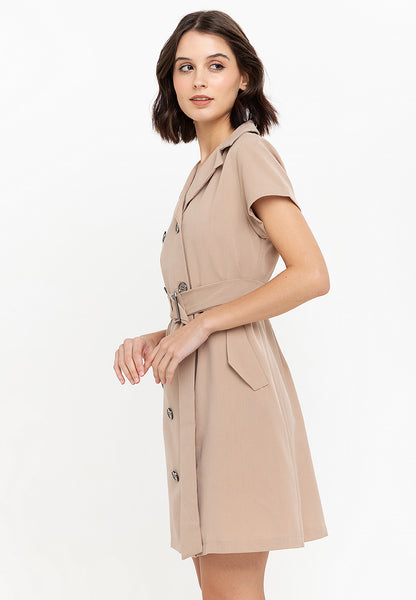 Krizia Double Breasted Trench Dress With Belt