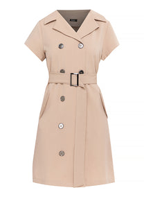 Krizia Double Breasted Trench Dress With Belt