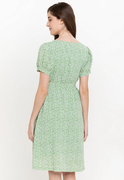 Krizia Printed Button Down Tie Front Dress