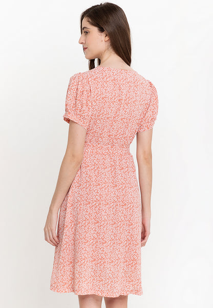 Krizia Printed Button Down Tie Front Dress