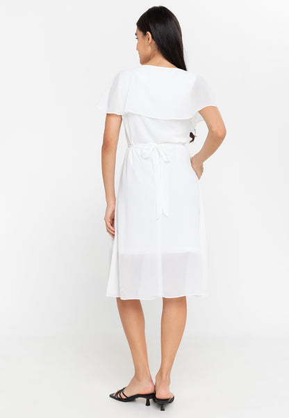 Krizia Capelet Midi Dress with Crystal Belt