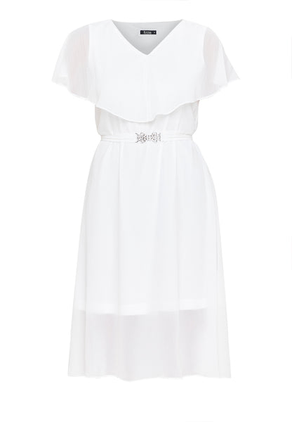 Krizia Capelet Midi Dress with Crystal Belt