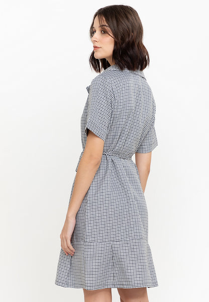 Krizia Tweed Pleated Hem Blazer Trench Dress