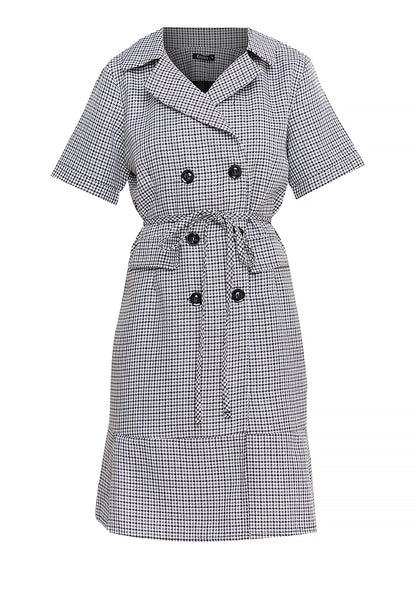 Krizia Tweed Pleated Hem Blazer Trench Dress