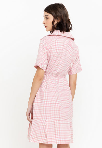 Krizia Tweed Pleated Hem Blazer Trench Dress