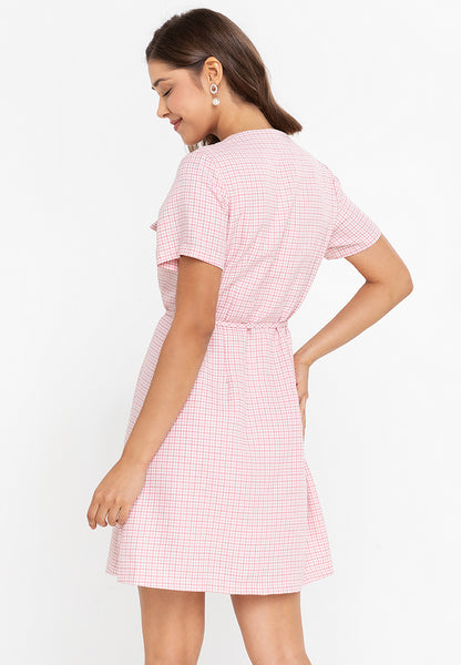 Krizia Button Down Tie Waist Tweed Dress