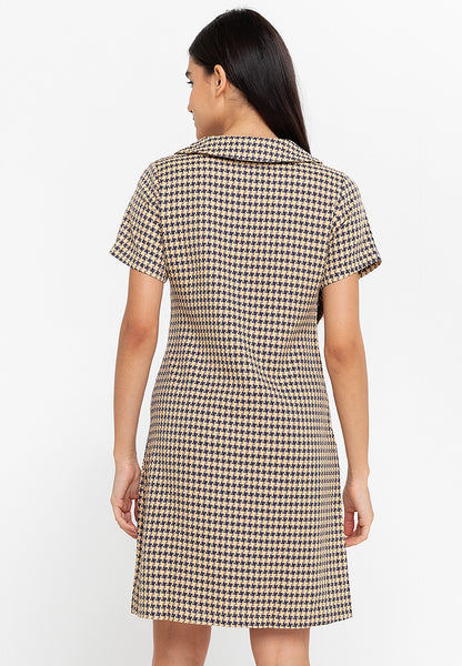Krizia Collared Button Down Plaid Dress