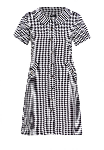 Krizia Collared Button Down Plaid Dress