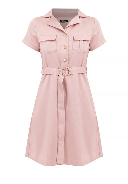 Krizia Button Down Front Pocket Dress with Belt