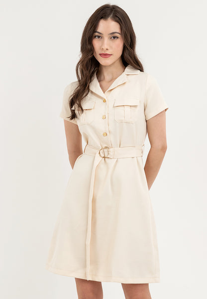 Krizia Button Down Front Pocket Dress with Belt