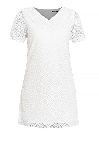 Krizia Geometric Cotton Lace Shift Dress