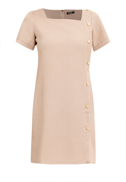 Krizia Cotton Waffled Squareneck Dress