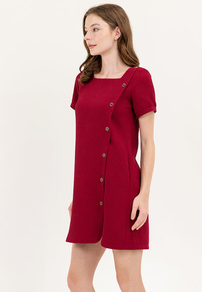 Krizia Cotton Waffled Squareneck Dress