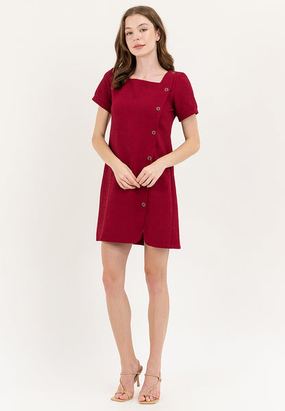 Krizia Cotton Waffled Squareneck Dress
