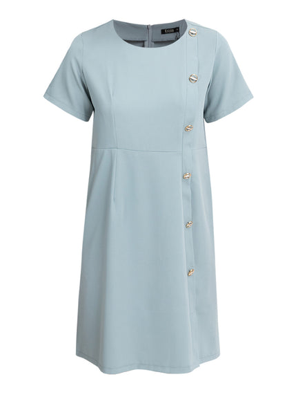 Krizia Round Neck Side Button Dress