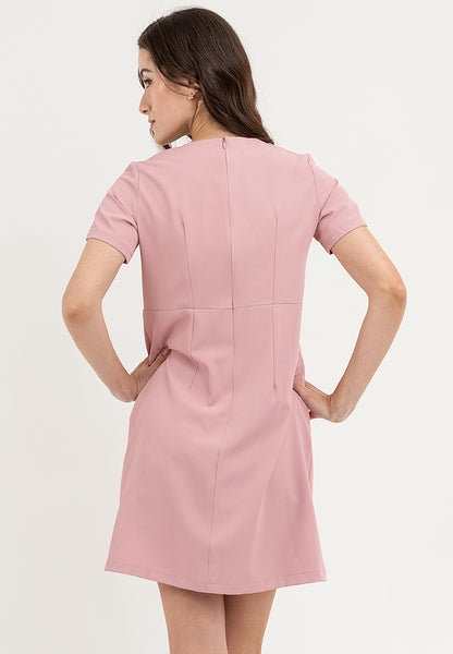 Krizia Round Neck Side Button Dress