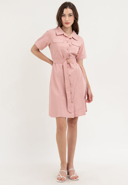 Krizia Collared Button Down Belted Dress