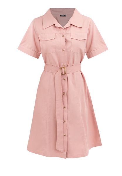 Krizia Collared Button Down Belted Dress