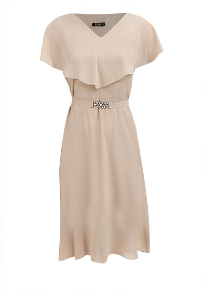 Krizia Capelet Midi Dress with Crystal Bel