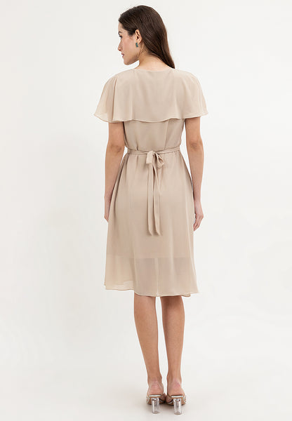 Krizia Capelet Midi Dress with Crystal Bel