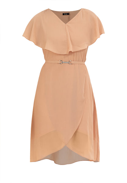 Krizia Capelet Midi Dress with Crystal Belt