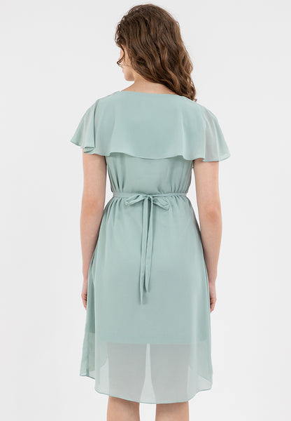Krizia Capelet Midi Dress with Crystal Belt
