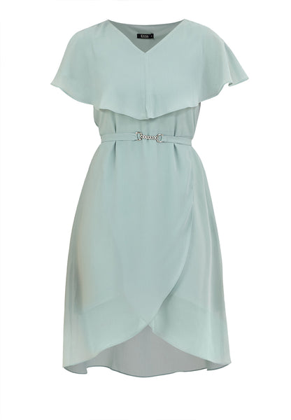 Krizia Capelet Midi Dress with Crystal Belt