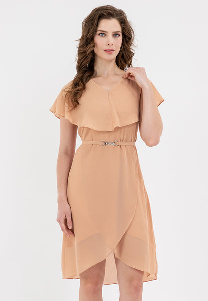 Krizia Capelet Midi Dress with Crystal Belt