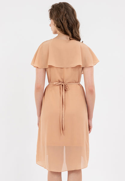 Krizia Capelet Midi Dress with Crystal Belt