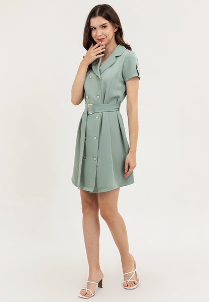 Krizia Double Breasted Trench Dress with Belt