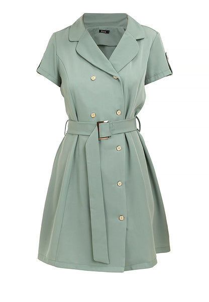 Krizia Double Breasted Trench Dress with Belt