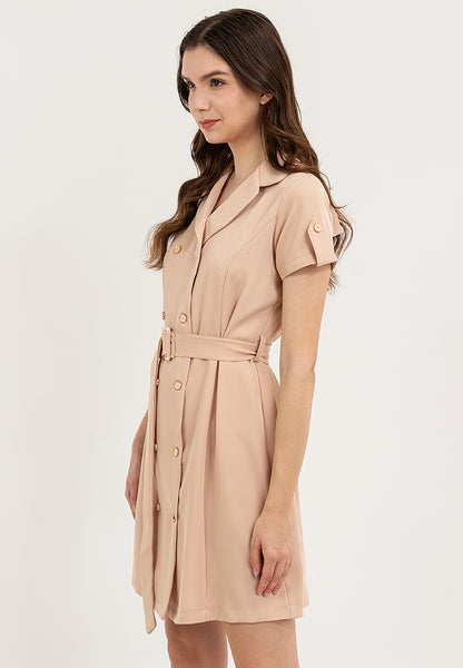 Krizia Double Breasted Trench Dress with Belt