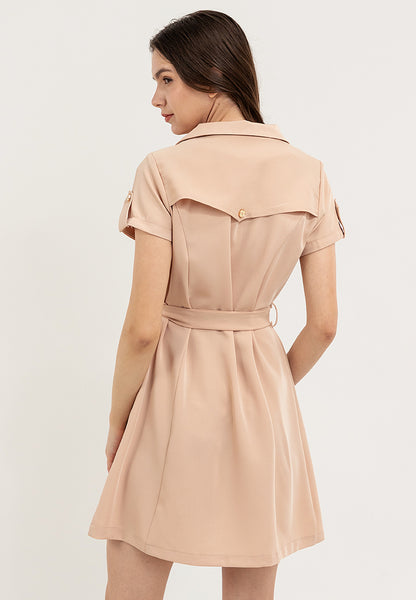 Krizia Double Breasted Trench Dress with Belt