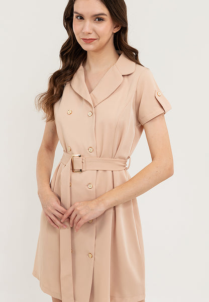 Krizia Double Breasted Trench Dress with Belt