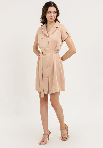 Krizia Double Breasted Trench Dress with Belt