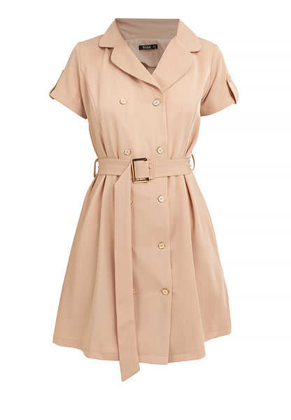Krizia Double Breasted Trench Dress with Belt
