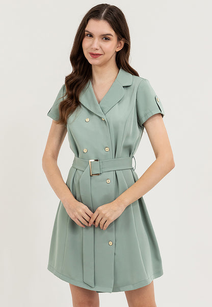 Krizia Double Breasted Trench Dress with Belt