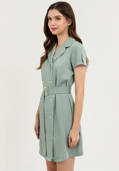 Krizia Double Breasted Trench Dress with Belt