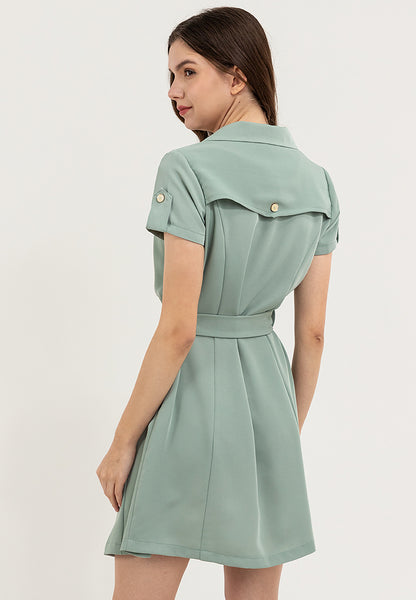 Krizia Double Breasted Trench Dress with Belt