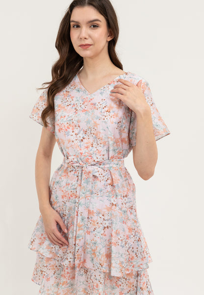 Krizia Wrap-around Layered Skirt Dress