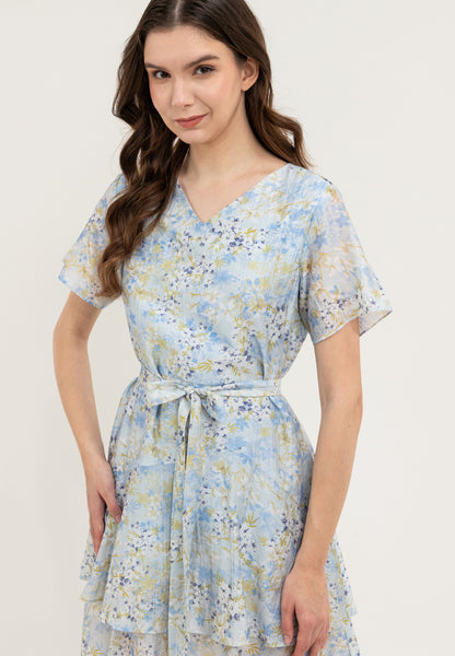 Krizia Wrap-around Layered Skirt Dress