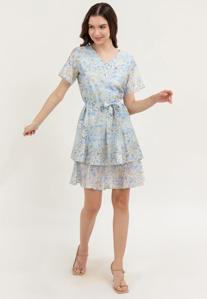 Krizia Wrap-around Layered Skirt Dress